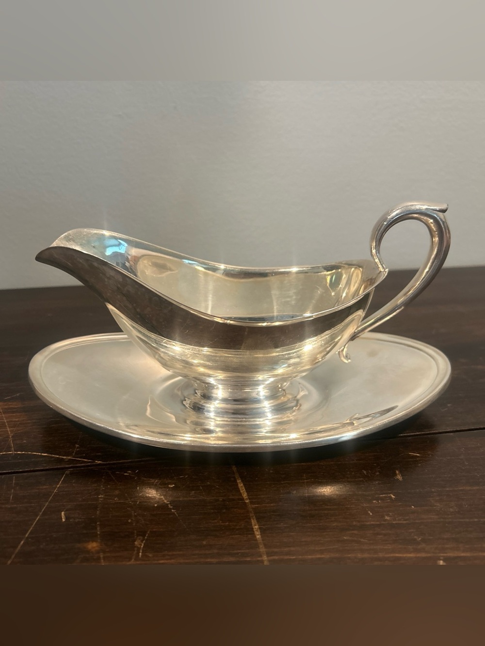 Gorham Silver-Tone Gravy Boat with Underplate